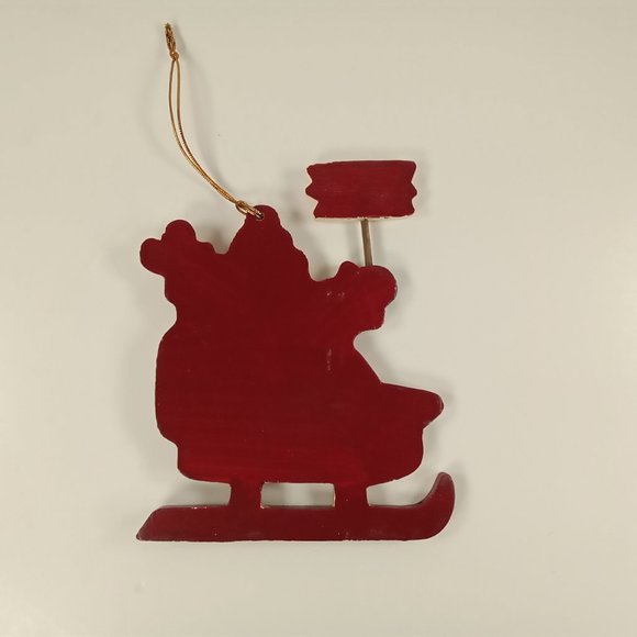 The Santa Express Merry Christmas Santa Sleigh Wooden Rustic Christmas Ornament - Picture 2 of 3